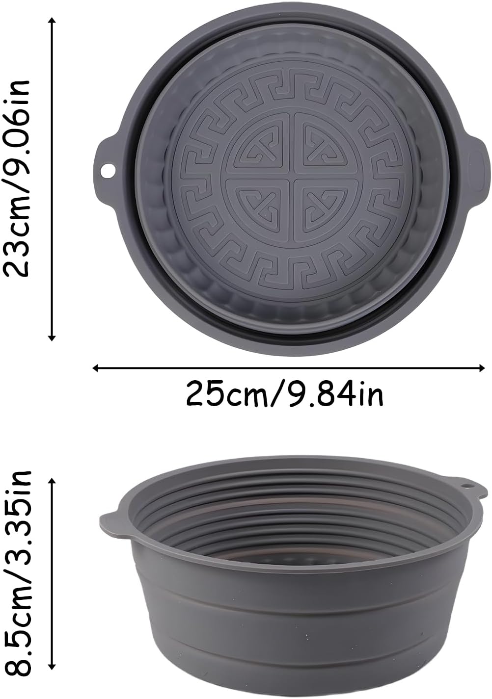 Collapsible Silicone Bowl for Camping, 25cm x 8.5cm