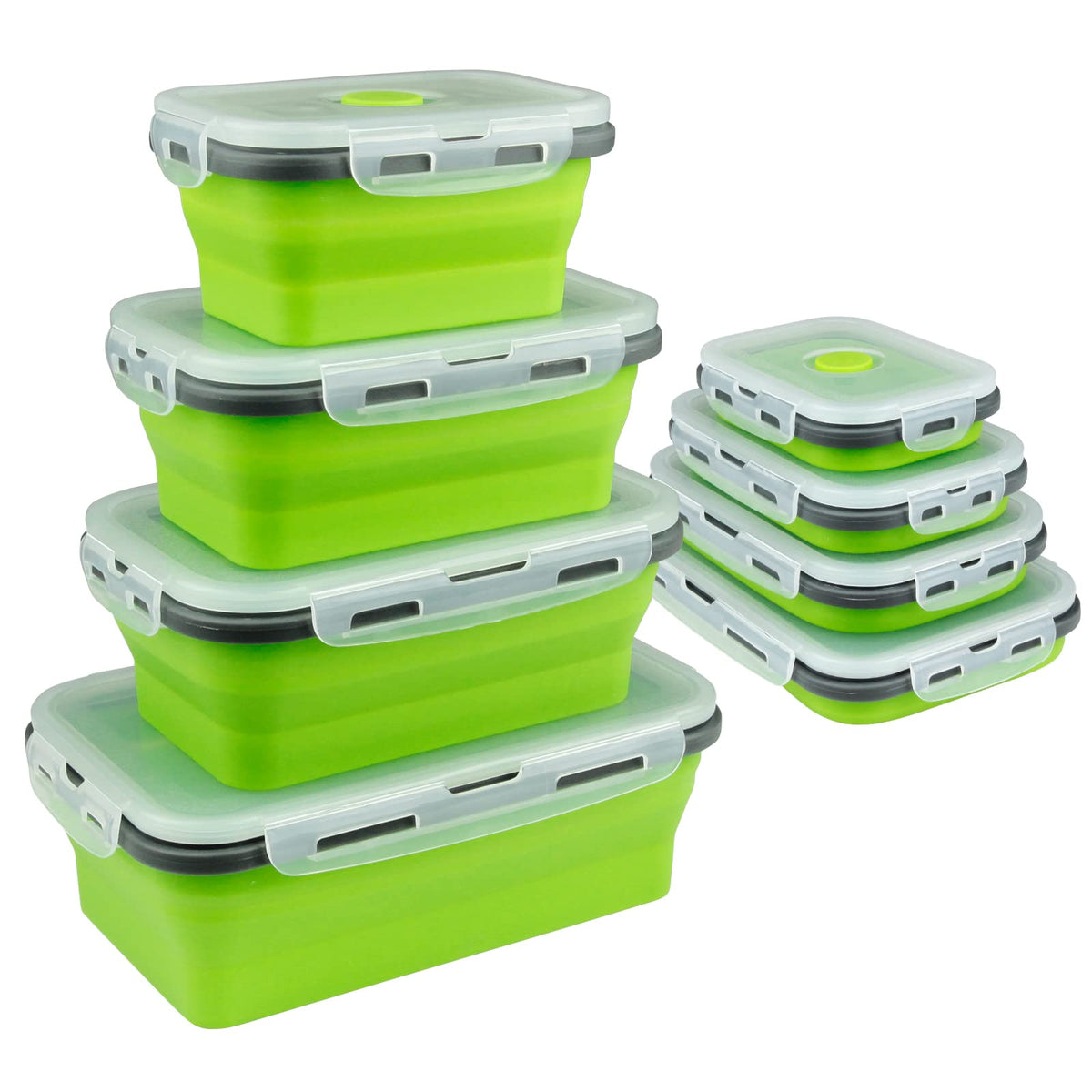 Guyuyii 4 Pack Space-Saving Collapsible Food Storage Containers with Lids