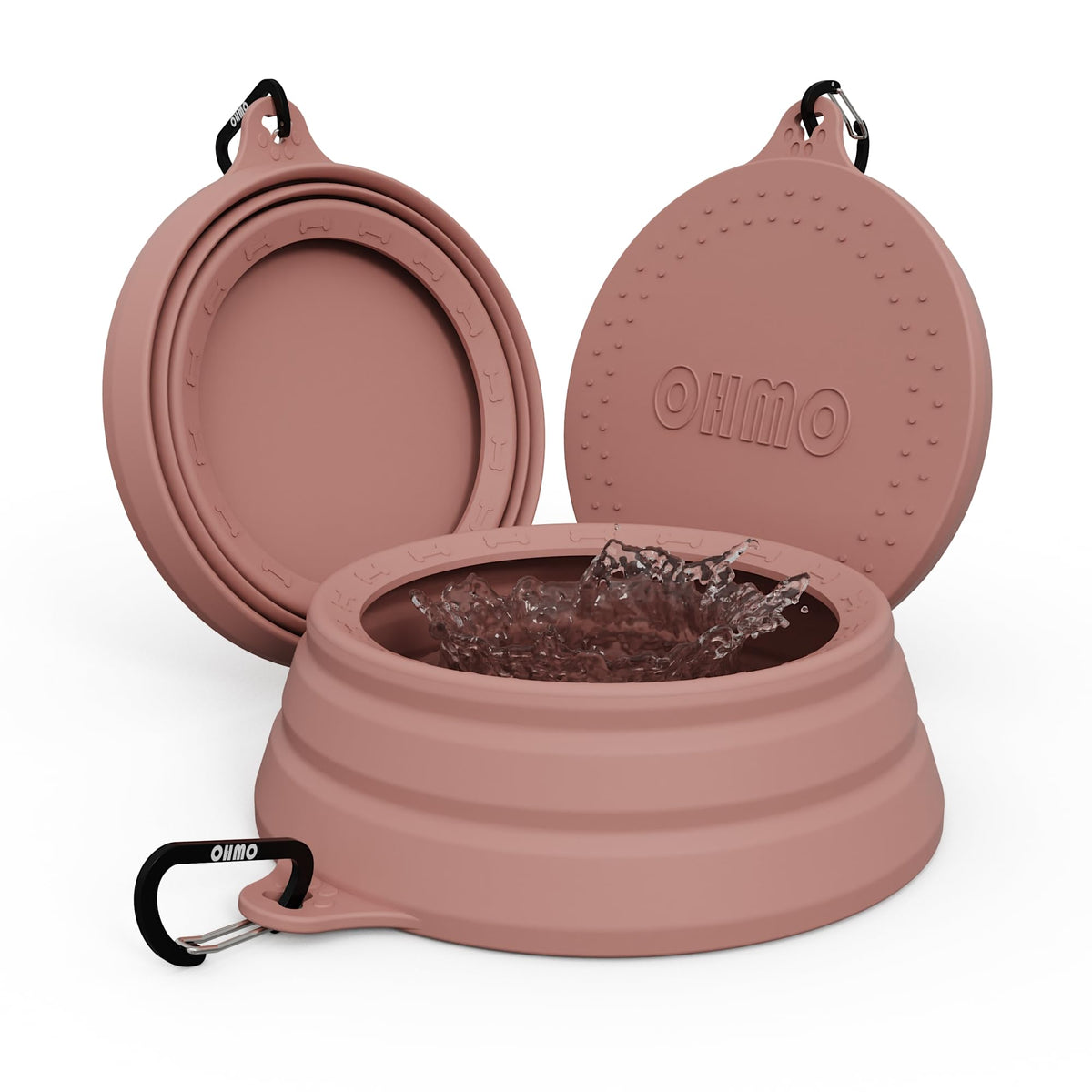 OHMO Spill Proof Collapsible Dog Bowl, 34oz Portable Dog Water Bowl