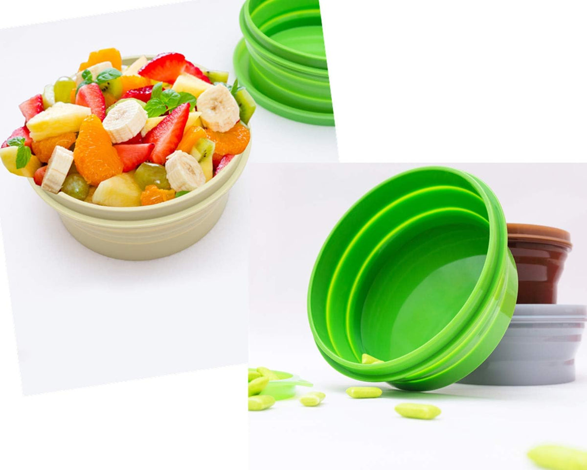 IYYI Collapsible Bowl for Camping, Silicone Collapsible Bowl with Lid