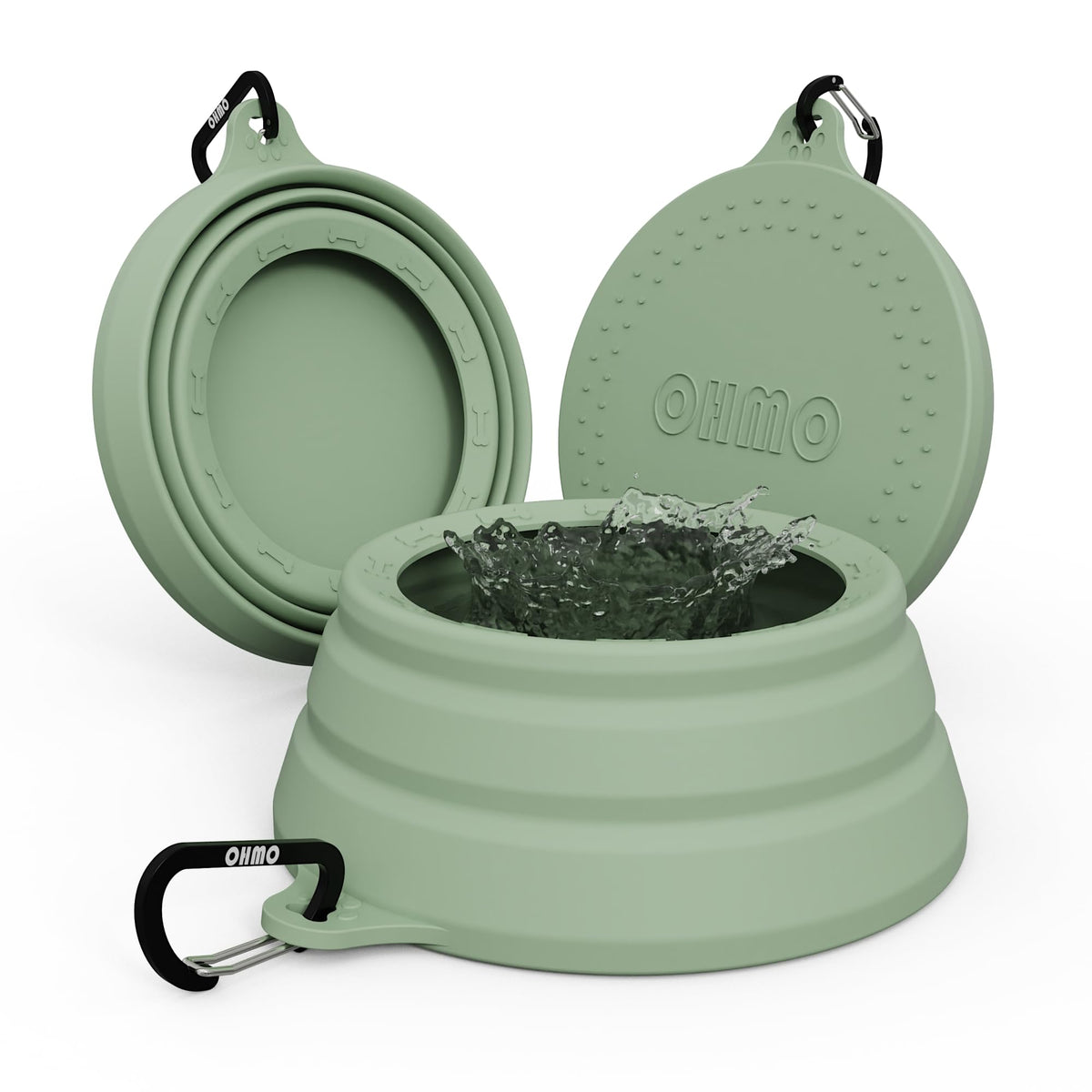 OHMO Spill Proof Collapsible Dog Bowl, 34oz Portable Dog Water Bowl