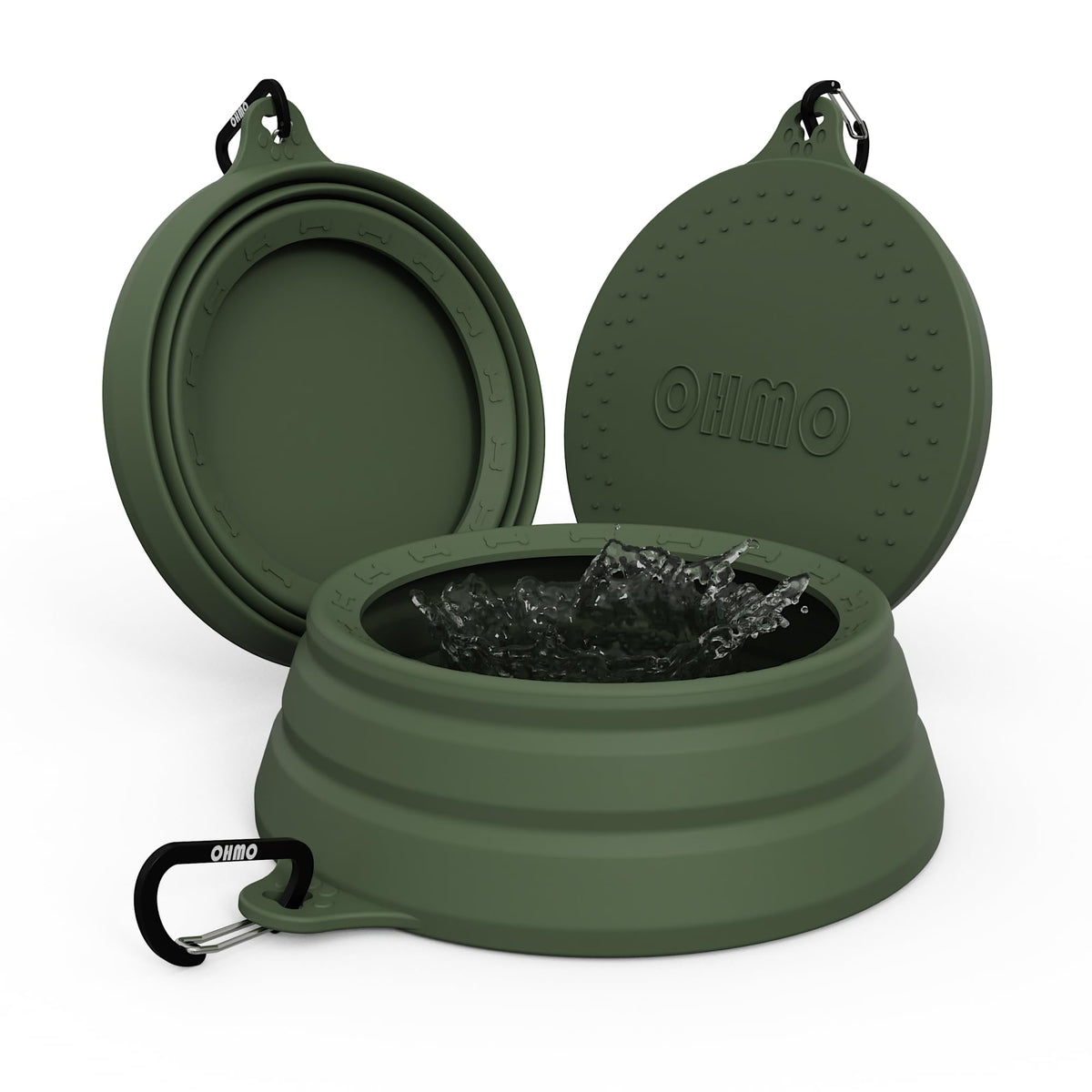 OHMO Spill Proof Collapsible Dog Bowl, 34oz Portable Dog Water Bowl