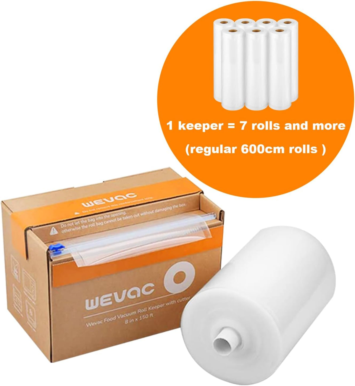 Wevac Vacuum Sealer Bags for Food, 8"x150' Roll, Fits Food Saver Machines