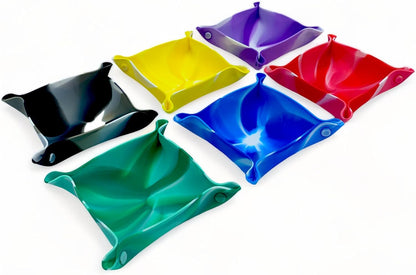 Luck Lab Board Game Token Trays, 6-Pack Folding Silicone Swirl Color Bowls