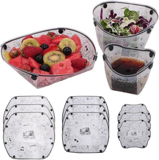9-Piece Collapsible Tableware Set Bowls Cups Plates