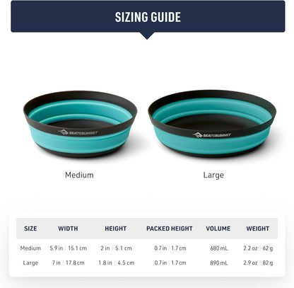 Sea to Summit Frontier Collapsible Bowl, Medium, Aqua Sea Blue