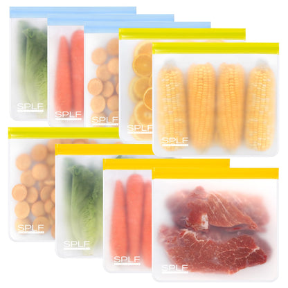 SPLF 6 Pack Reusable Gallon Freezer Bags Dishwasher Safe, Gray
