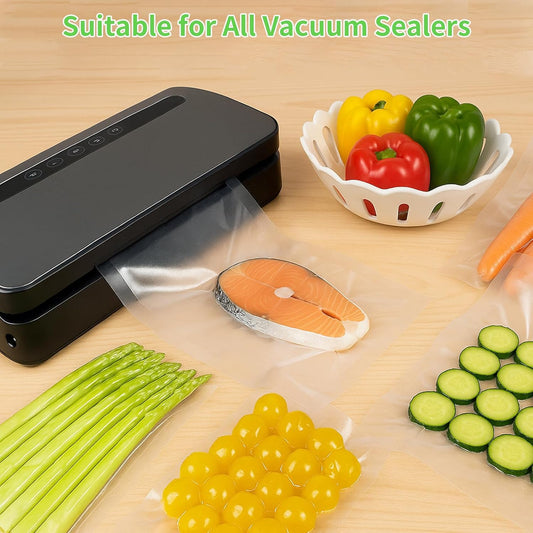 MakMeFre 4Pack Vacuum Sealer Bags Rolls 11"x20' for Food Storage