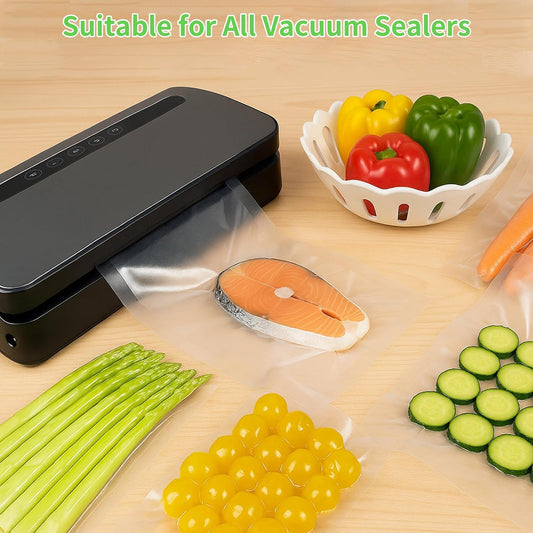 MakMeFre Quart 8"x12"Vacuum Sealer Bags 300ct for Food Storage