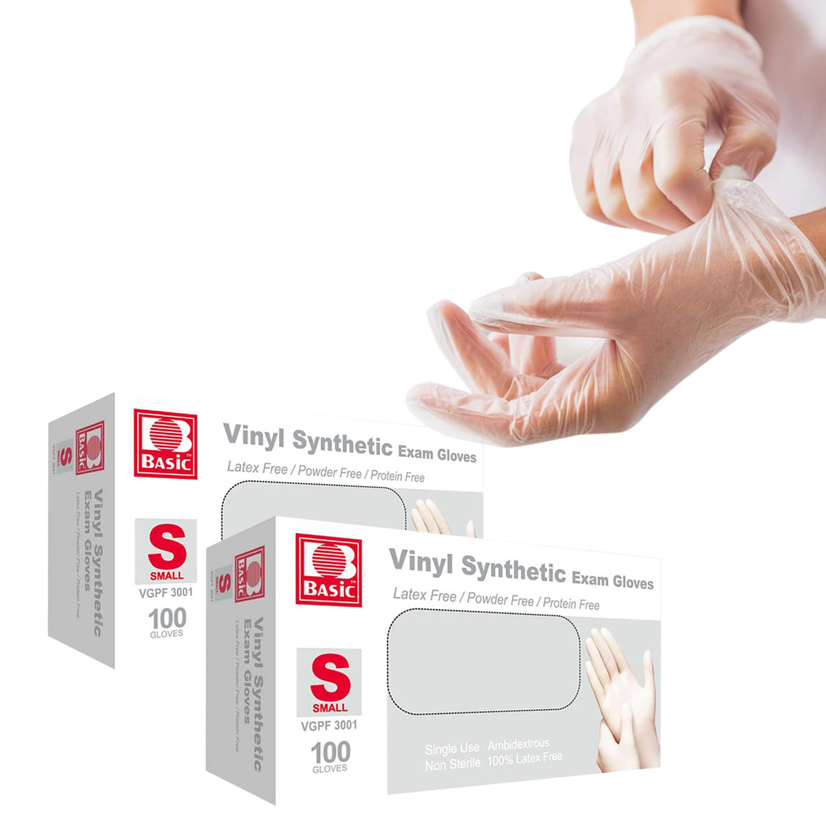 Jointown Basic Medical Vinyl Exam Gloves Disposable Latex Free Medium, Powder-Free, Clear Food Safe Gloves, Vgpf3002, (Case of 1,000) Medium