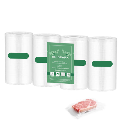 Vacuum Sealer Bags,Heavy Duty Pre-Cut Design Commercial Grade 4x6 Inch Food Sealable Bag for Heat Seal Food Storage, Seal Bag Boilsafe to 280°F Freezable, Resizable,Reuseable (100Pcs)