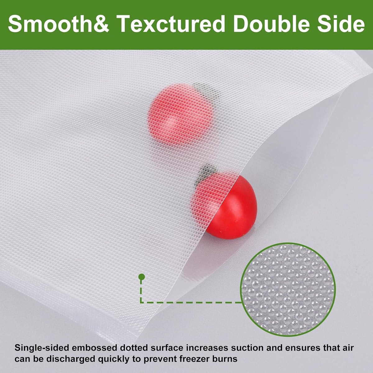 Vacuum Sealer Bags for Food Storage, 6 Rolls 11" x 20', Cut-to-Size Bags