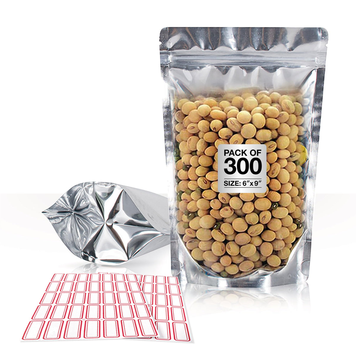 5x8 Mylar Bags for Food Storage - Pack Of 100-7.5mil Thickness