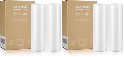 Wevac Vacuum Sealer Bags for Food 8x50 2 Rolls, Fit Food Saver Machines