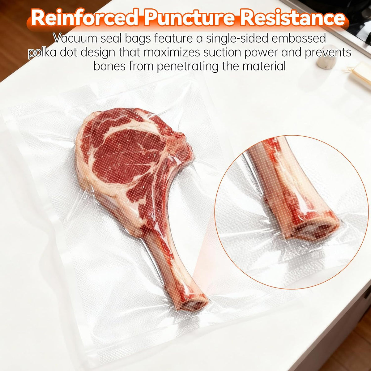 Upright Food Vacuum Sealer Bags Compatible with InstaSeal