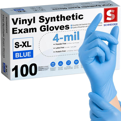 Schneider Medical Nitrile/Vinyl Blend Exam Gloves, Black Disposable