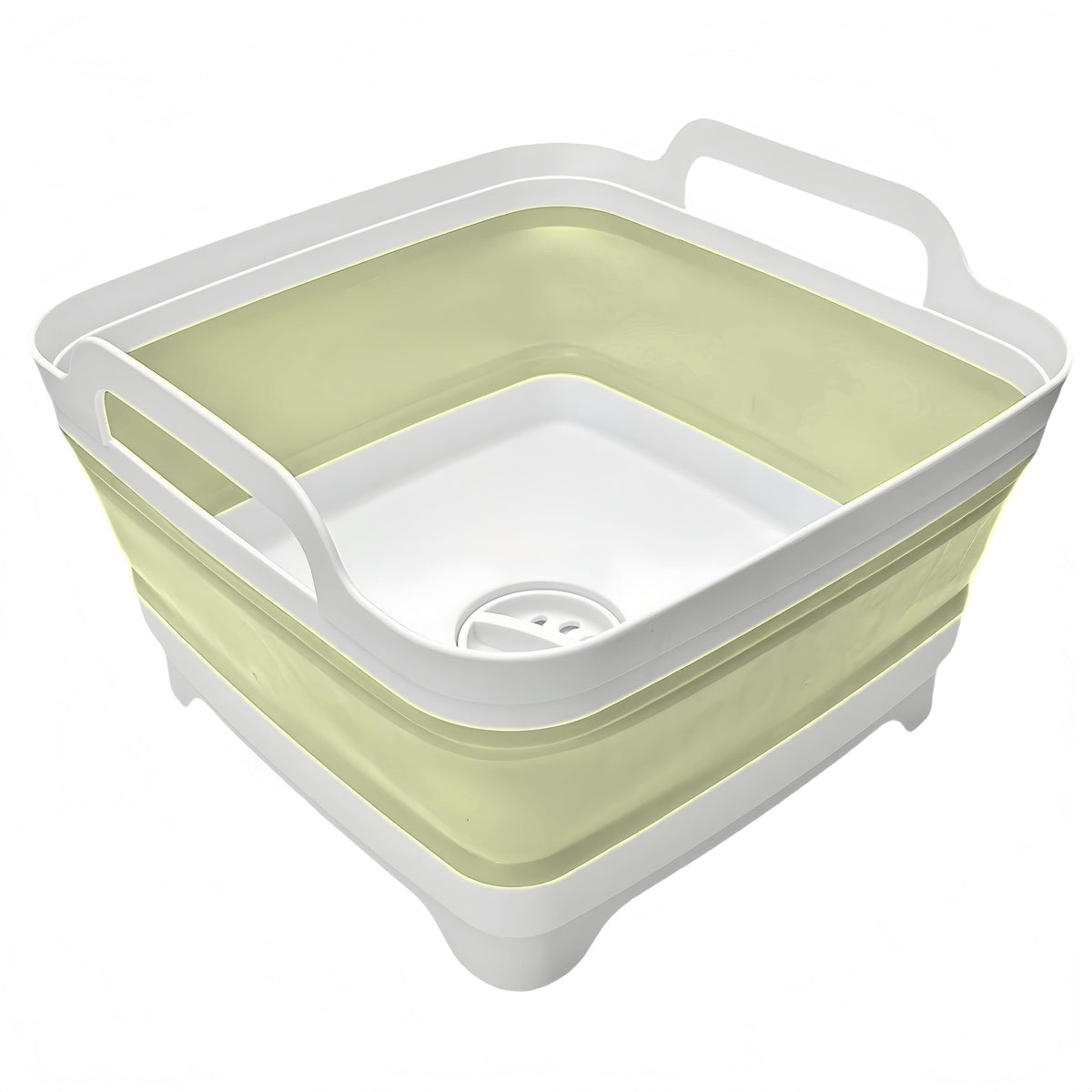 MontNorth Collapsible Wash Basin 9L, Foldable Dish Tub with Drain Plug, Portable Collapsible Dish Basin, Camping Sink for Washing Dishes, Laundry & Kitchen Use,Gray
