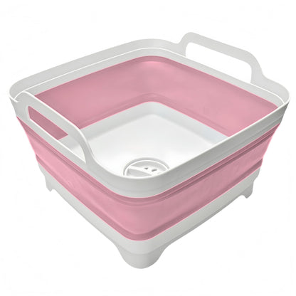 MontNorth Collapsible Wash Basin 9L, Foldable Dish Tub with Drain Plug, Portable Collapsible Dish Basin, Camping Sink for Washing Dishes, Laundry & Kitchen Use,Gray