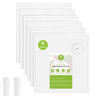 URPOWER Reusable Vacuum Sealer Bags for Food Storage, 40 PCS with 5 Clips