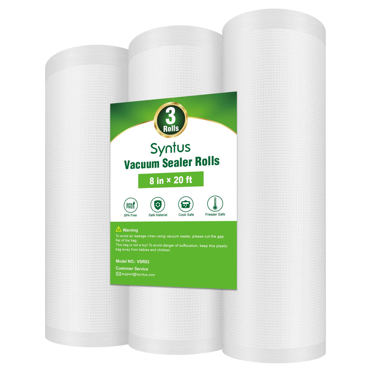 Syntus 2 Rolls 8" x 50' Vacuum Sealer Bags, BPA Free for Food Storage