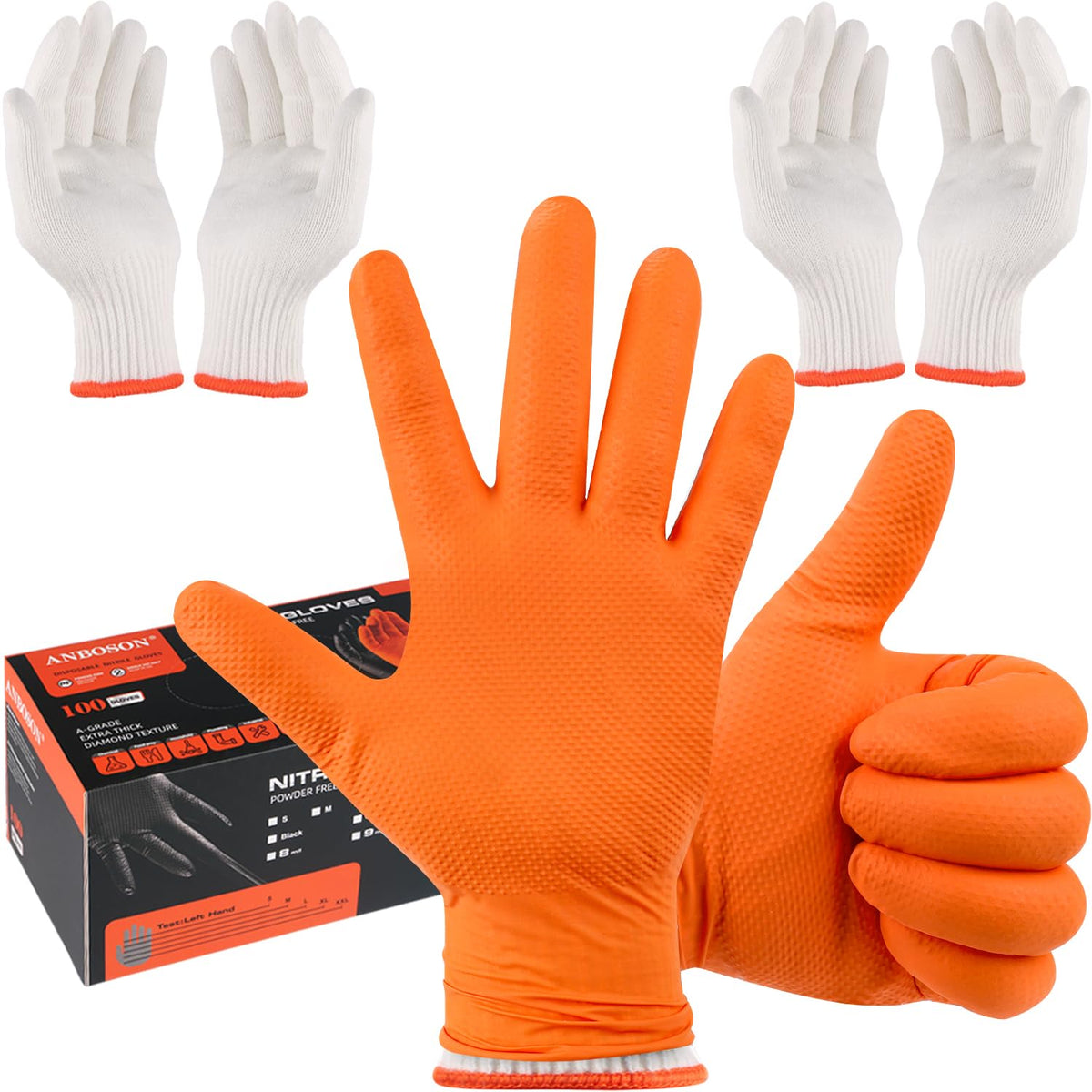 ANBOSON BBQ Gloves Disposable, Heat Resistant Grilling Gloves for Cooking