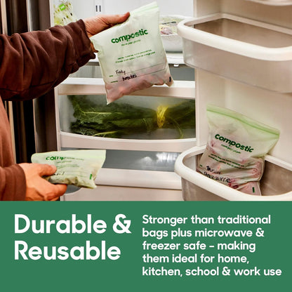 Compostic Compostable Sandwich, Snack, Gallon, Quart Bags Variety, 290 Ct