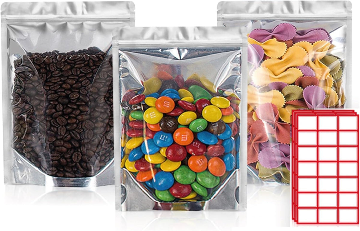 5x8 Mylar Bags for Food Storage - Pack Of 100-7.5mil Thickness