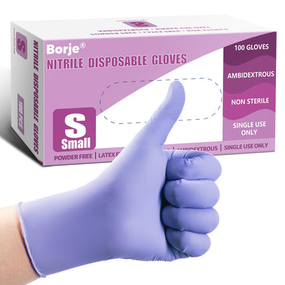Borje Nitrile Gloves XL, 100 Count Disposable Gloves, Black, Latex-Free Powder-Free, Medical Exam, Food Safe, Cleaning, Cooking