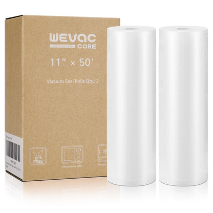 Wevac Vacuum Sealer Bags for Food 8x50 2 Rolls, Fit Food Saver Machines