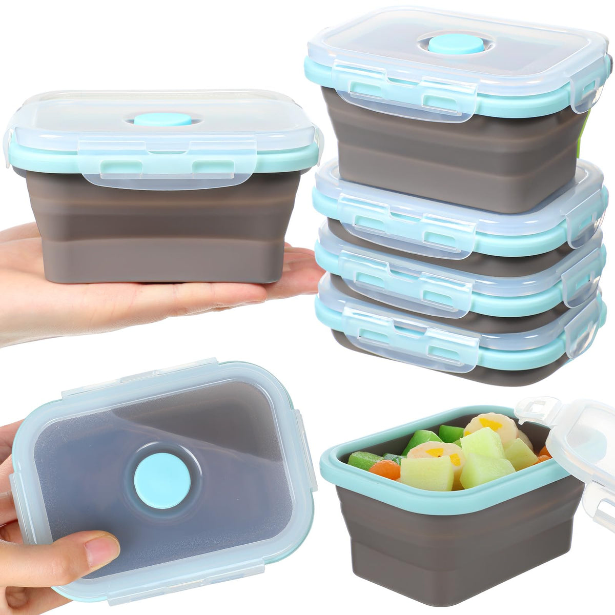 Potchen 4 Pcs Collapsible Silicone Bowls 12 oz Containers