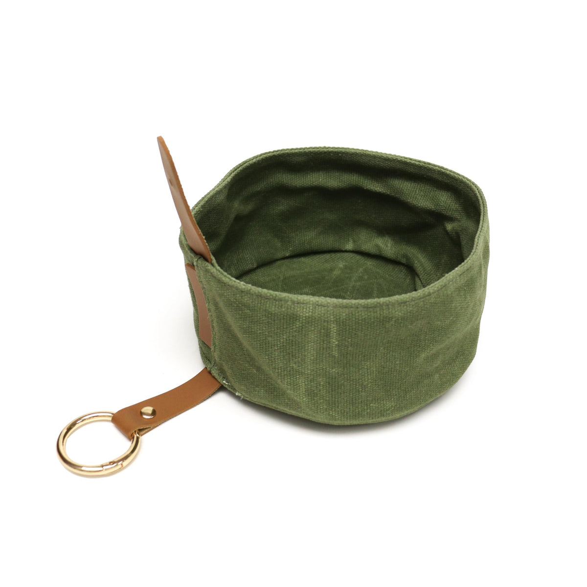 Waxed Canvas Foldable Dog Bowl (Yellow)
