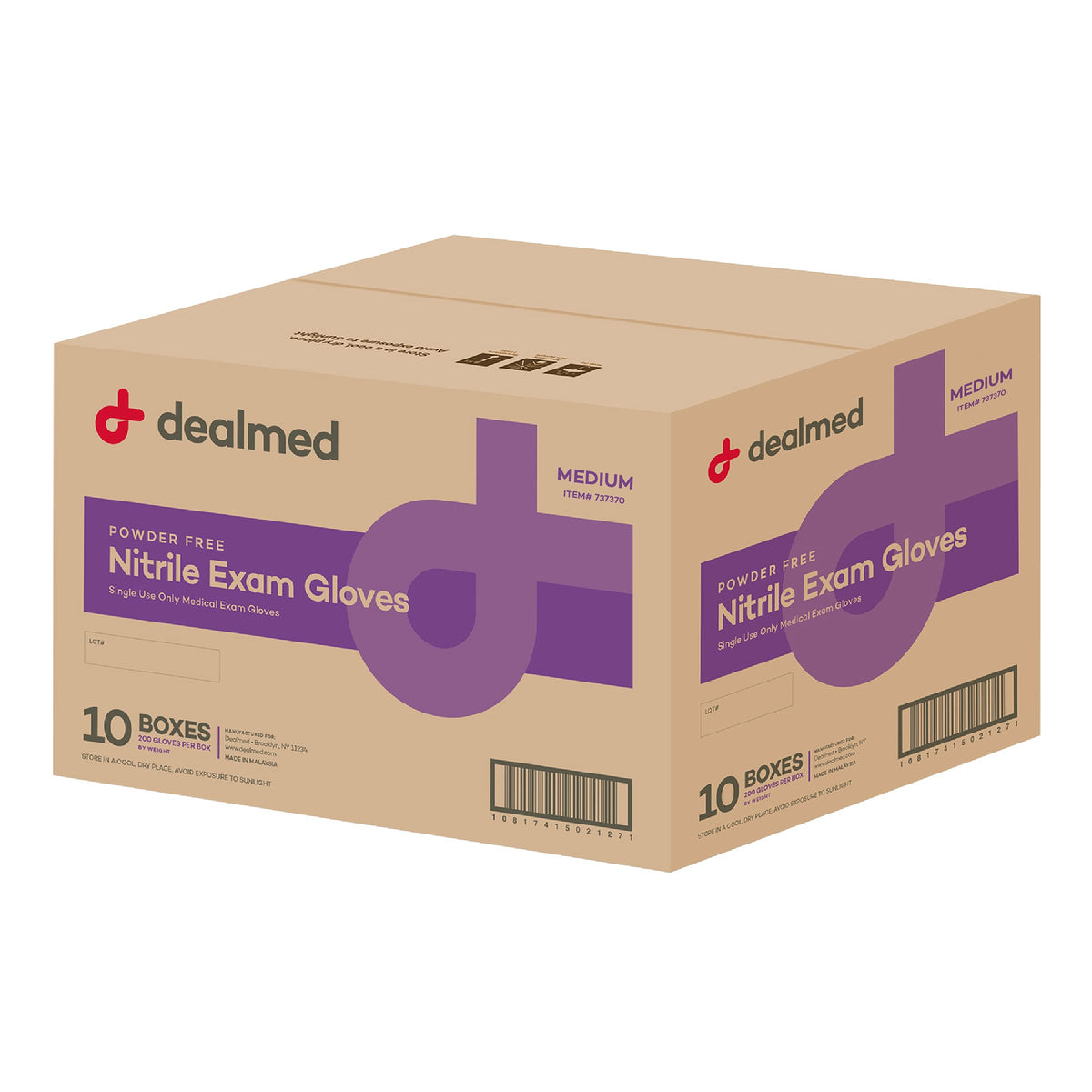 Dealmed Nitrile Exam Gloves - Latex Free - Medium - 200 Count