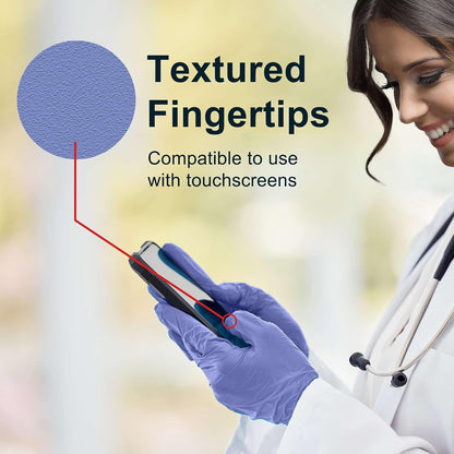 Biodegradable Disposable Medical Gloves Medium - 150 Count - Violet Blue Nitrile Gloves - Medical Exam Powder and Latex Free Gloves - Surgical and Dental Grade with Textured Fingertips