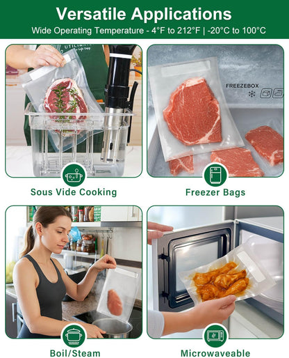 Quart Vacuum Sealer Bags for Food, 8x11 Inch with Label Area