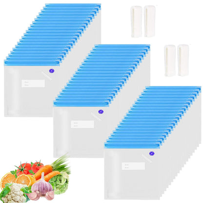 Sous Vide Bags 20pack Reusable Vacuum Food Storage Bags with 3 Sizes Vacuum Food Bags,1 Hand Pump,4 Sealing Clips for Food Storage and Sous Vide Cooking (Green Kit)