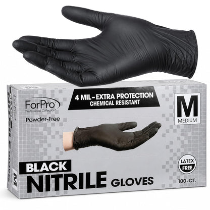 ForPro Disposable Nitrile Gloves, Chemical Resistant, Powder-Free, Latex-Free, Non-Sterile, Food Safe, 4 Mil