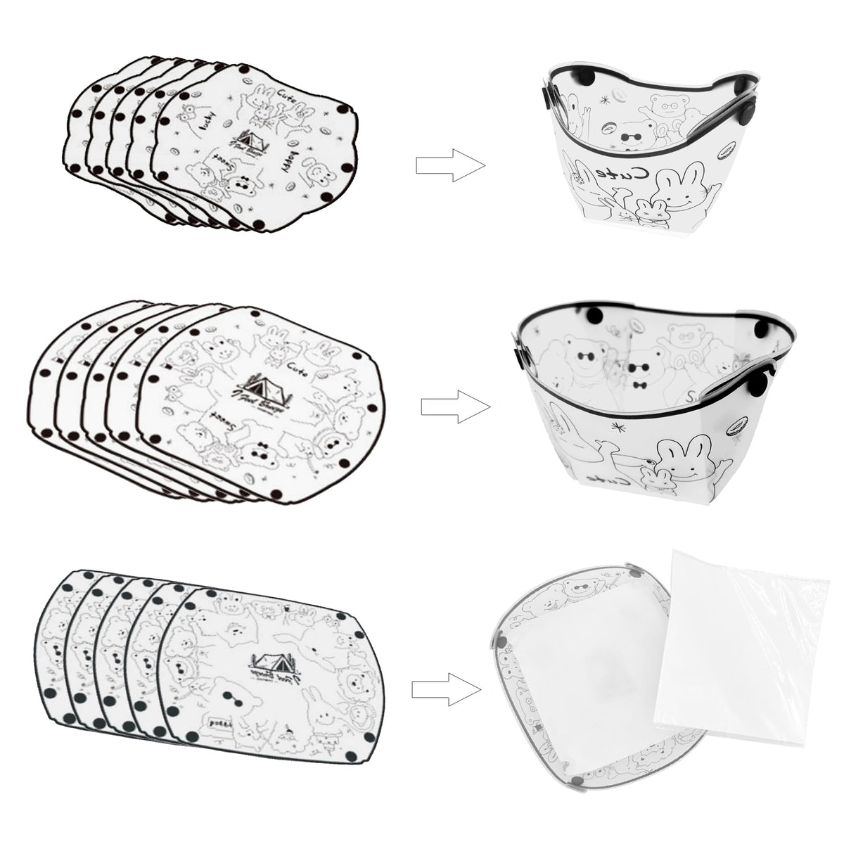 Foldable Bowl 10 Pack Collapsible Camping Bowls for Backpacking Travel