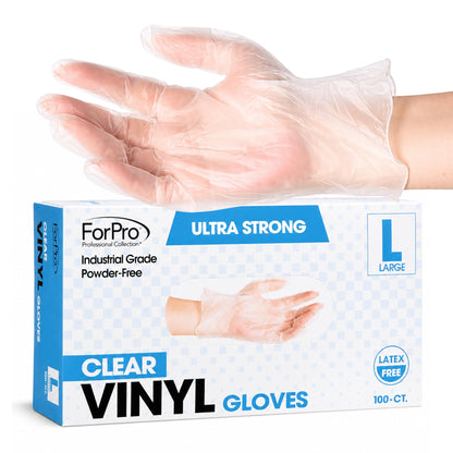 ForPro Disposable Vinyl Gloves, 3.9 Mil, Powder & Latex-Free, Food Safe