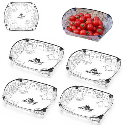 Collapsible Bowl Set,Portable Camping Tableware,Food Grade Material Free Folding Bowl for Outdoor Camping Hiking Family Picnic Trips,4 pieces,7×5.5×3.5 Inches