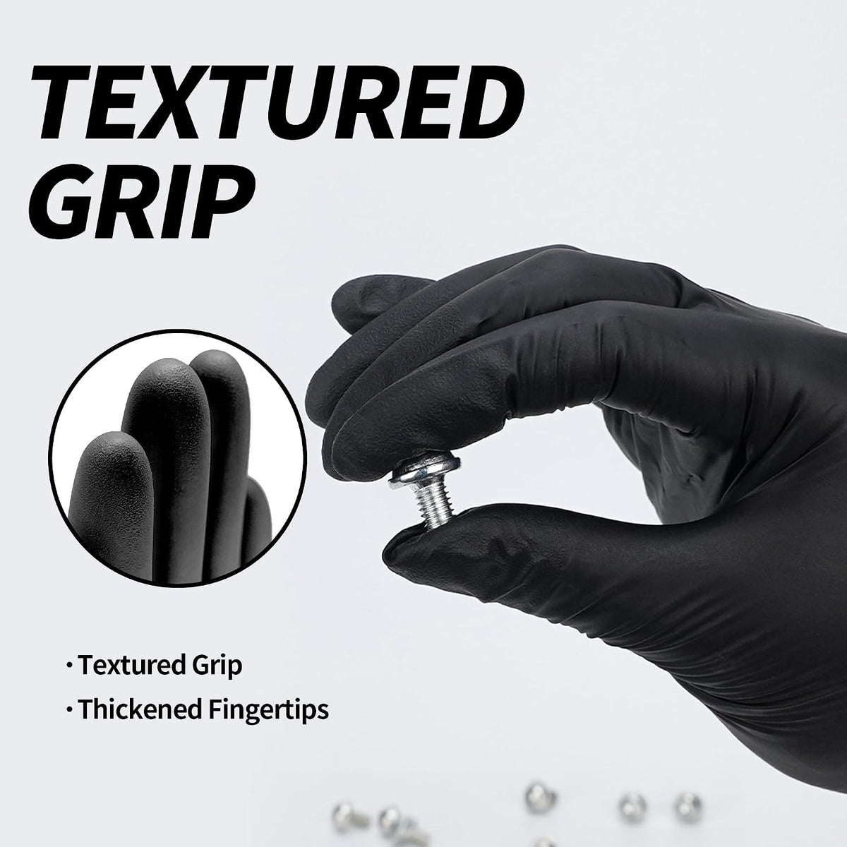Basic Disposable Medical Synmax Vinyl Exam Gloves- 4 mil Safty Glove 1000pcs - Latex-Free & Powder-Free - SGBE 8002, Medium (Case of 1000, Black)