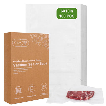 Vacuum Sealer Bags for Food Storage, 8" x 12" Vacuum Seal Bags, 200 Count