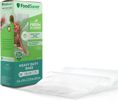 FoodSaver Heavy Duty Quart Vacuum Seal Bags, 44 Pack with 30% Extra Thickness, Compatible with All FoodSaver Appliances