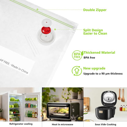 Compact Vacuum Sealer for Food Storage: Portable Handheld Food Sealer, 80kPa Suction, 1800mAh Battery, 30 Reusable Vacuum Bags, Preserve 5X Freshness with Easy Operation