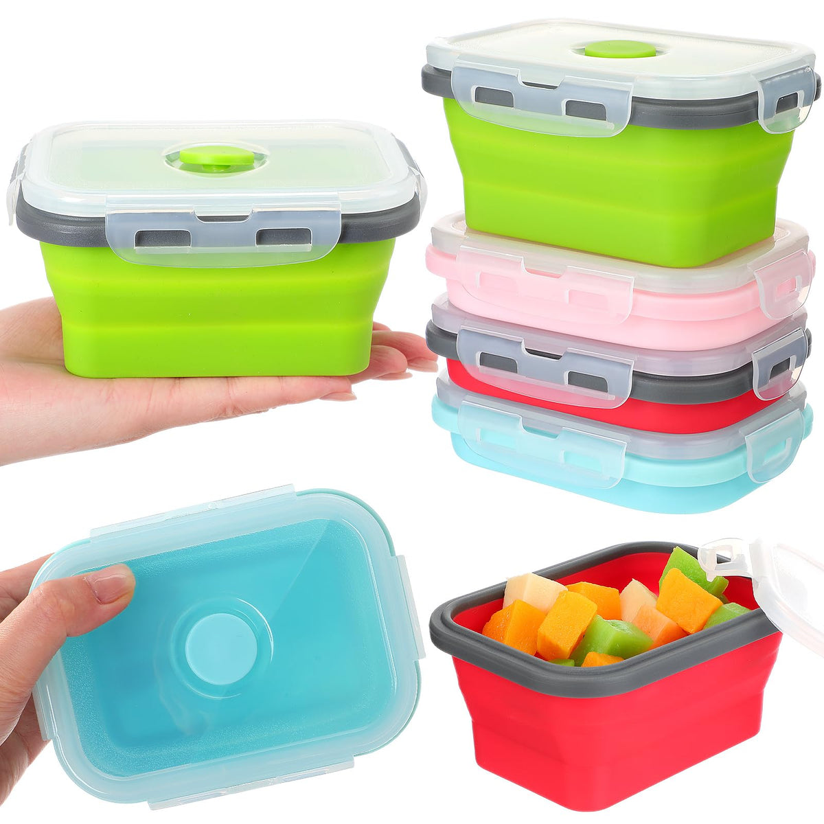 Potchen 4 Pcs Collapsible Silicone Bowls 12 oz Containers