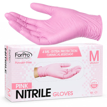 ForPro Disposable Nitrile Gloves, Chemical Resistant, Powder-Free, Latex-Free, Non-Sterile, Food Safe, 4 Mil