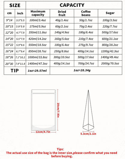 FireKylin 100 Pcs Resealable Bags, Clear Front Pouches, Brown, 4.7" x 7.9"