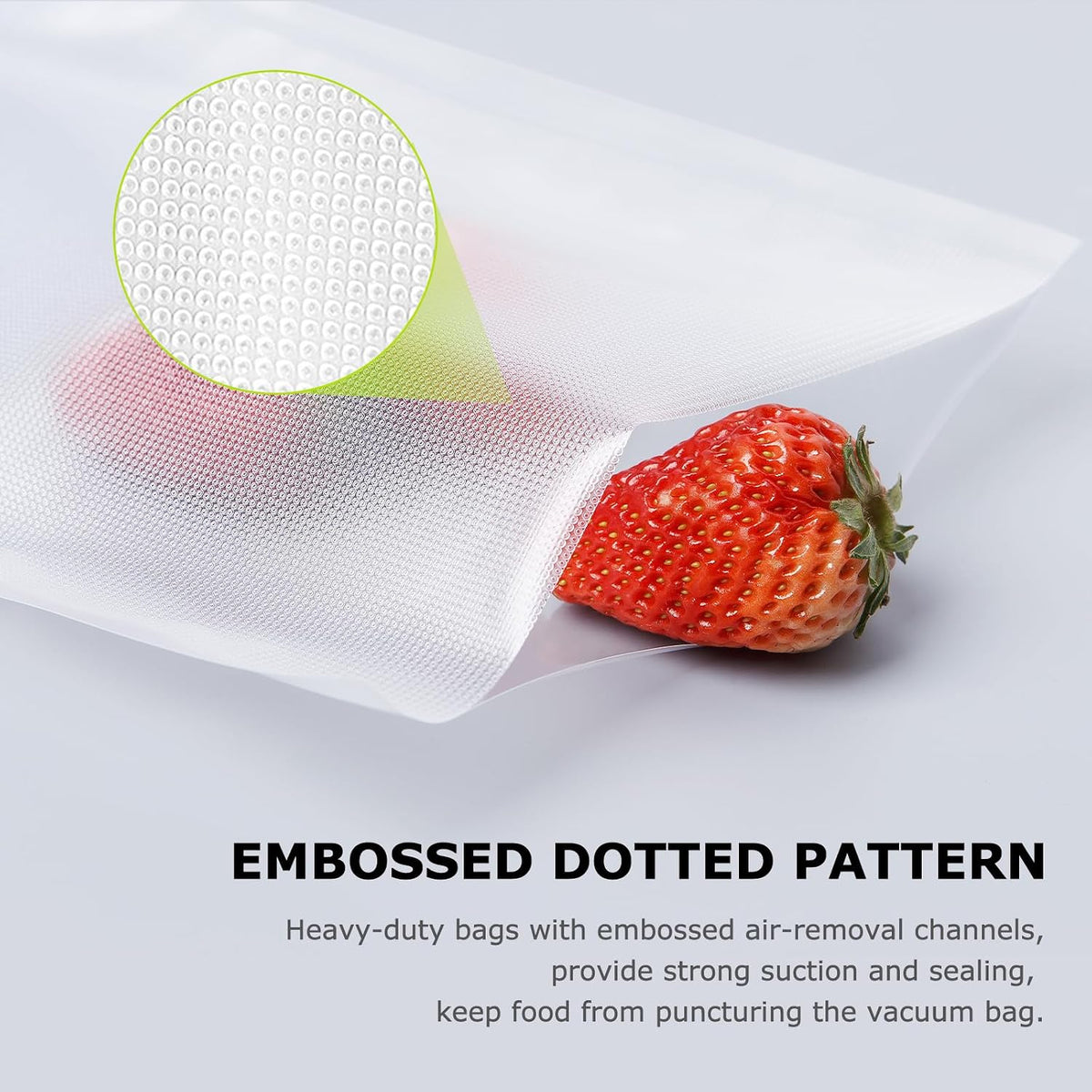 Bonsenkitchen Precut Vacuum Sealer Bags 200 Quart 8" x 12", BPA Free