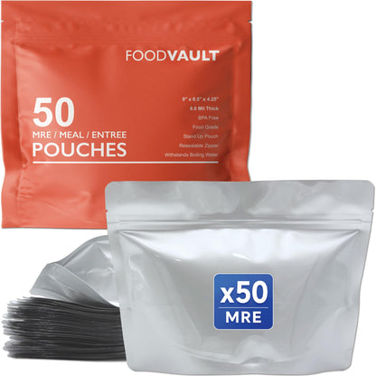 1 Quart Mylar Bags, 16 Mil Total Thickness, Stand-Up Resealable Mylar Bags for Food Storage, Freeze Dryer [60-Pack | 7" x 10" x 4"]