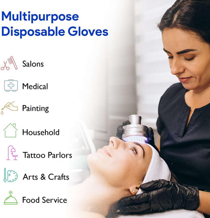 Black Nitrile Disposable Gloves | 200-Pack | Latex-Free for Medical, Surgical, Cleaning, Food Prep, Cooking, Tattoo