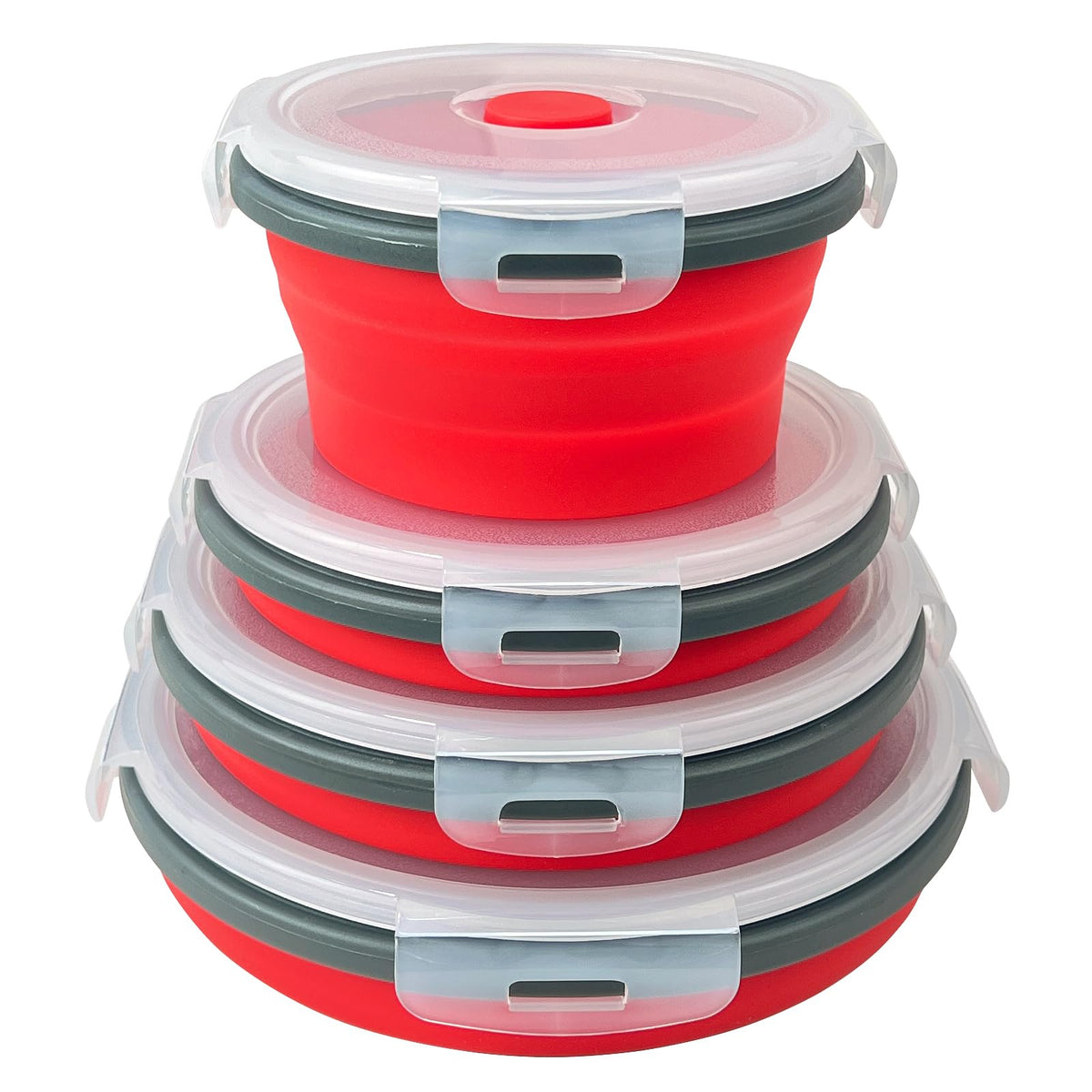 Guyuyii 4 Pack Space-Saving Collapsible Food Storage Containers with Lids